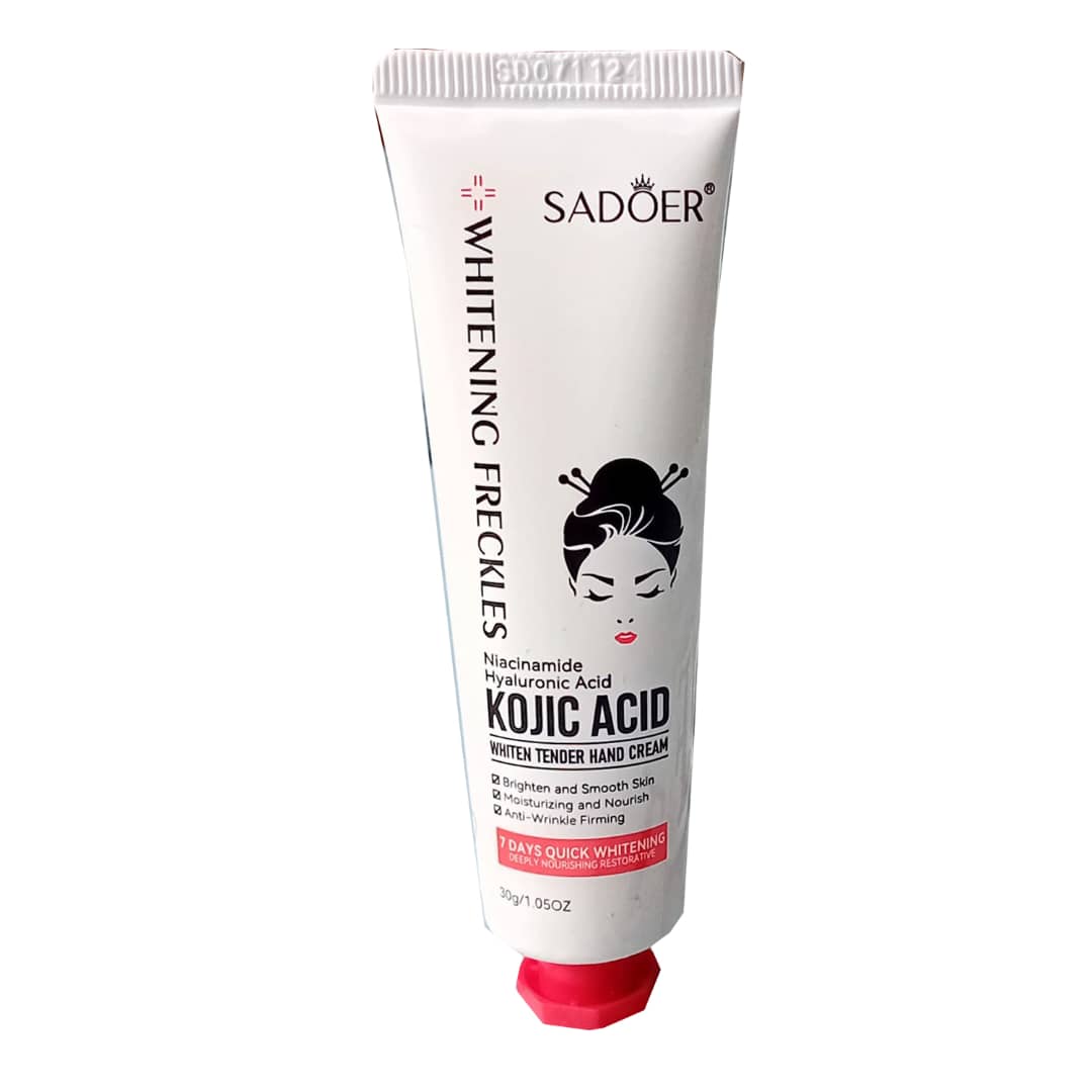 Crème main Kojic Acid SADOER 30 g – hydratante, éclaircissante et réparatrice