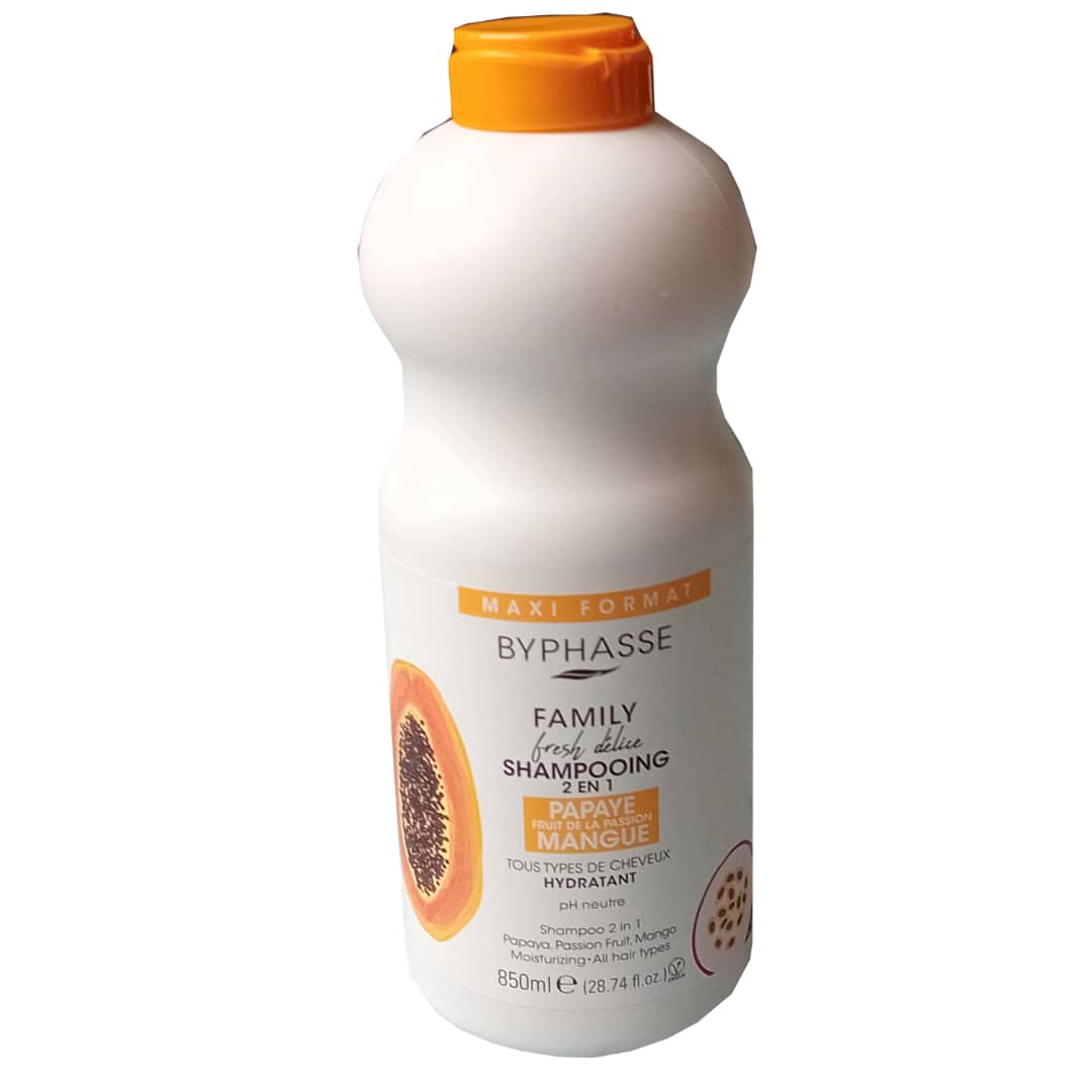 Byphasse Shampoing 2 en 1 Papaye Fruit de la Passion Mangue 850ml